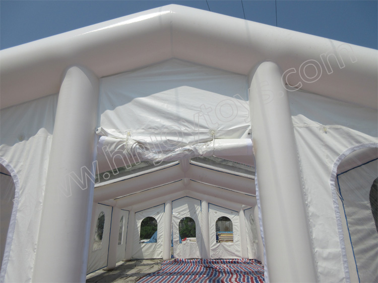 White Waterproof PVC Seal Inflatablet Tent With Door And Windows