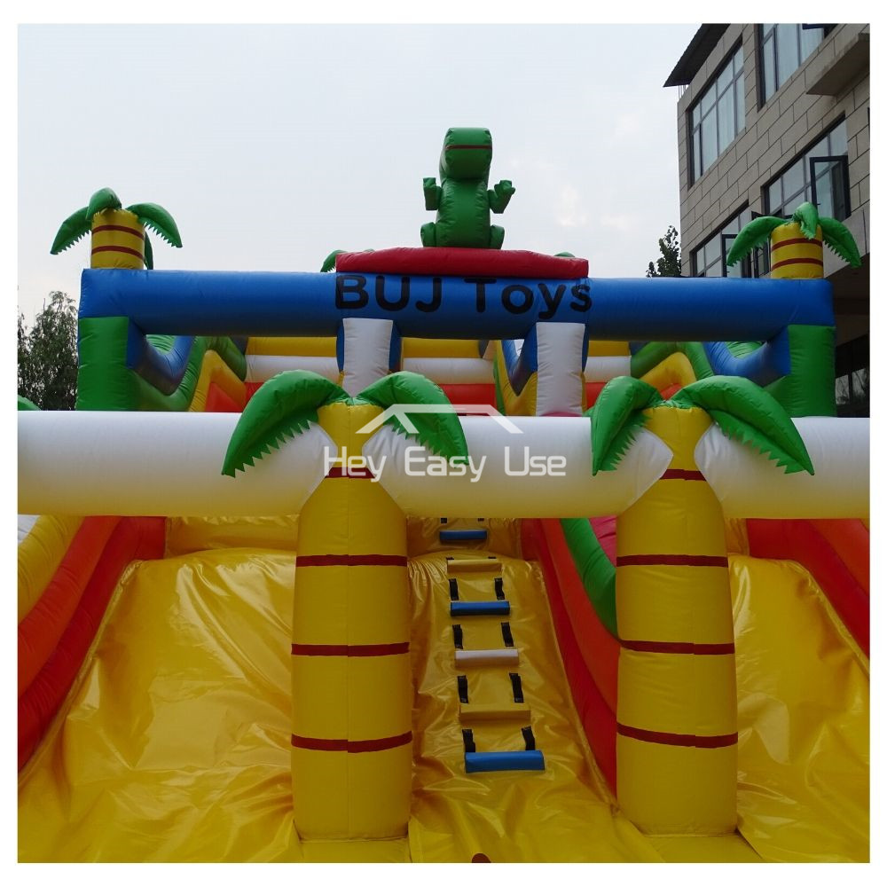 Tropical Theme Dinosaur Inflatable Slide 