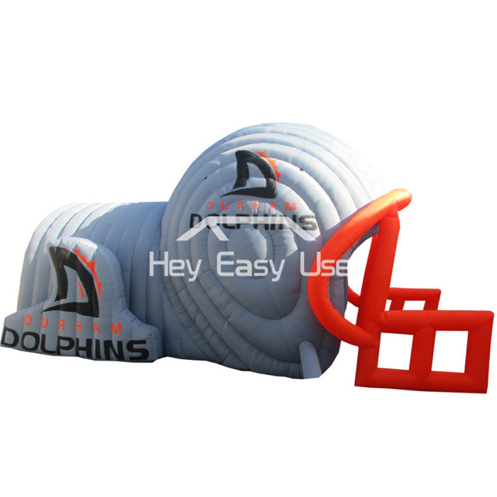 Outdoor Huge Inflatable Football Helmet Tunnel Tent 