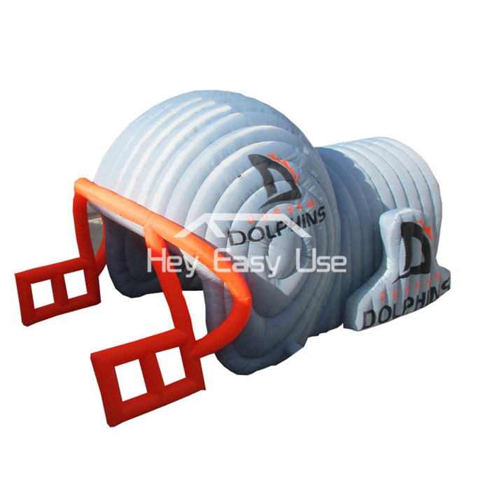 Outdoor Huge Inflatable Football Helmet Tunnel Tent 