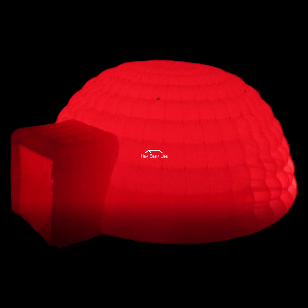 Color changing Led lighted inflatable dome tent with free blower