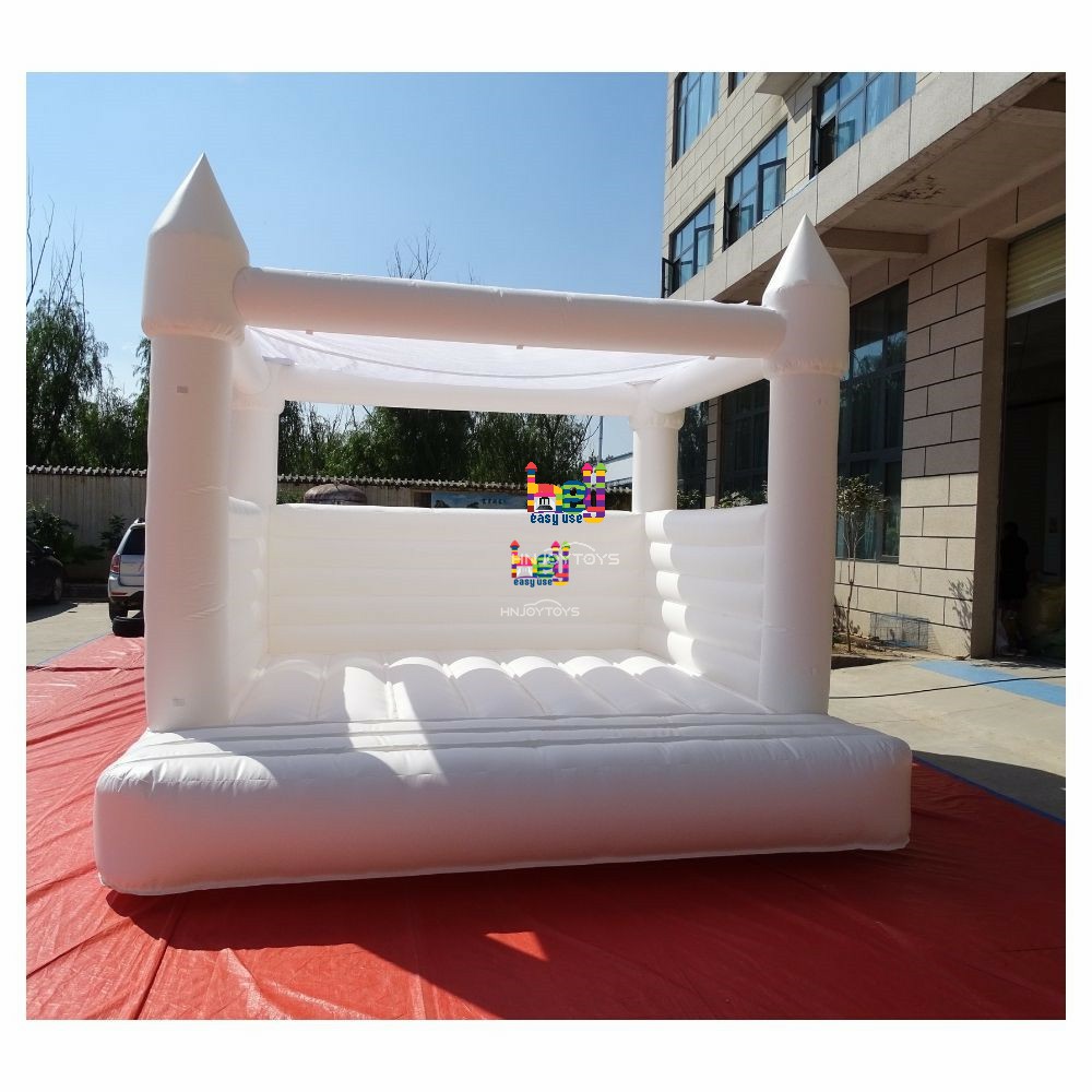 Inflatable All White Wedding Bounce House Castle Commercial Jumping Jumper Outdoor 