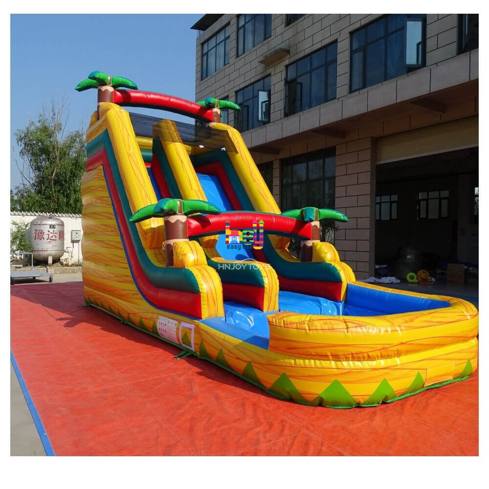 PVC marble yellow inflatable water slide