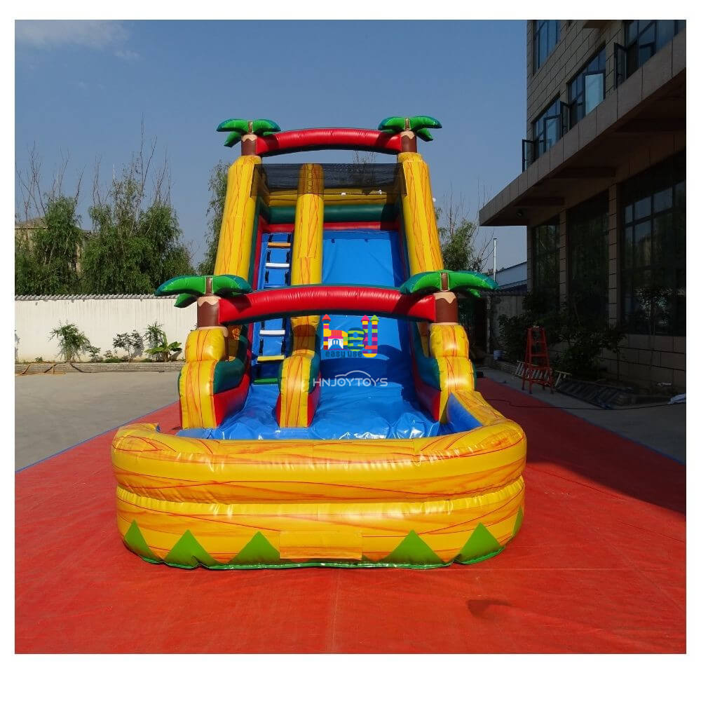 PVC marble yellow inflatable water slide