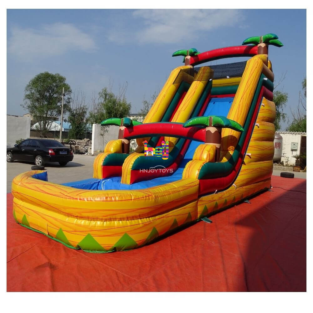 PVC marble yellow inflatable water slide