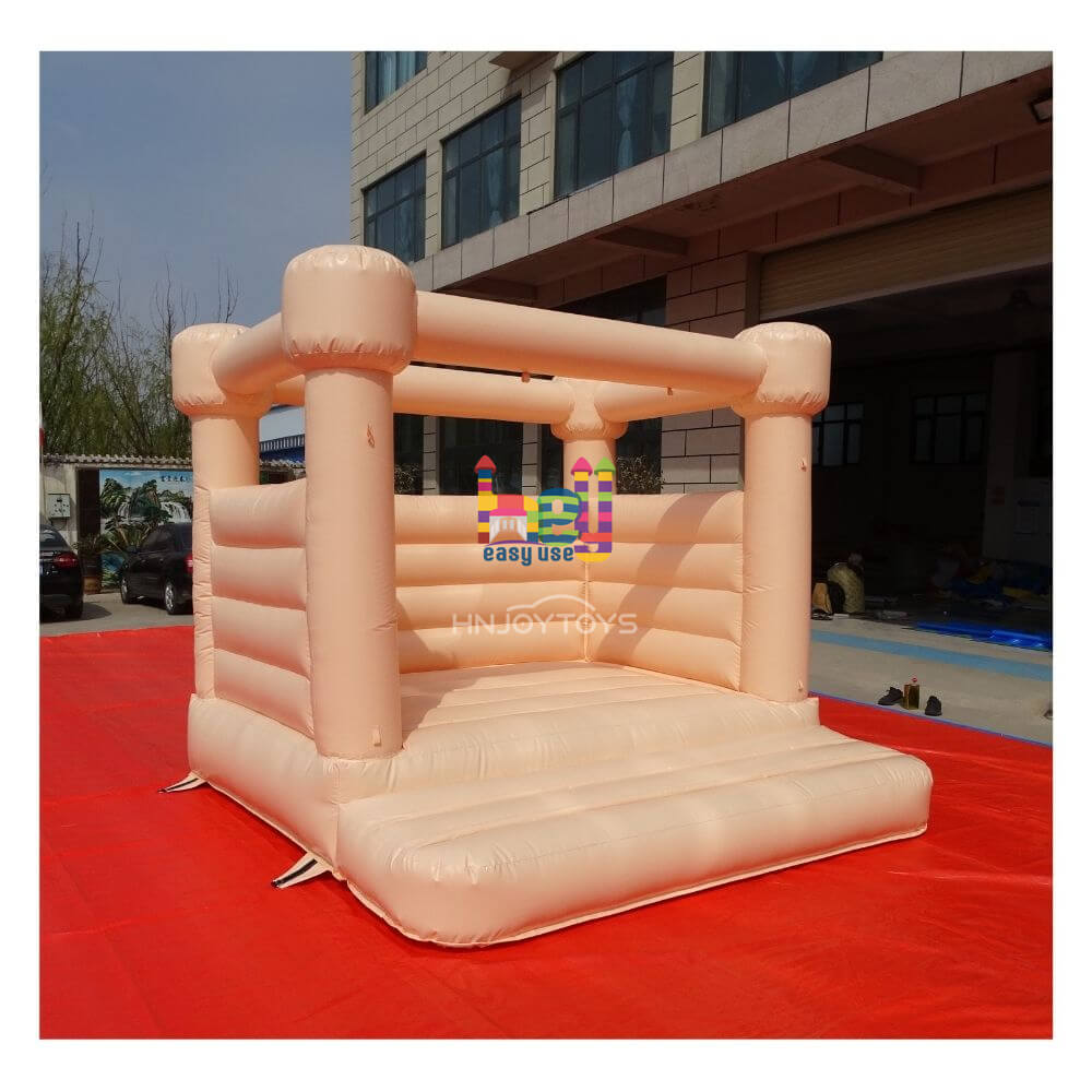 Pastel beige inflatable castle moonwalk for kids party 