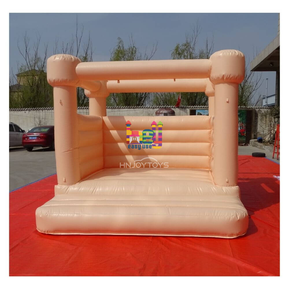 Pastel beige inflatable castle moonwalk for kids party 