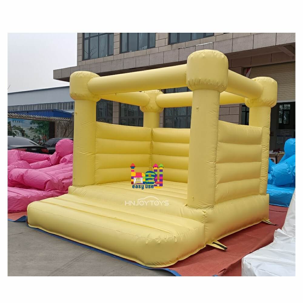 Pastel Light Yellow Inflatable Bouncer Jumping 