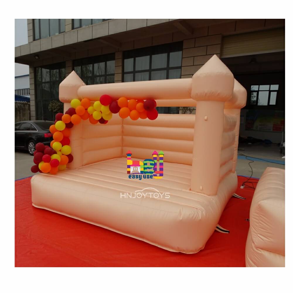 Pastel Beige Bounce House Castle