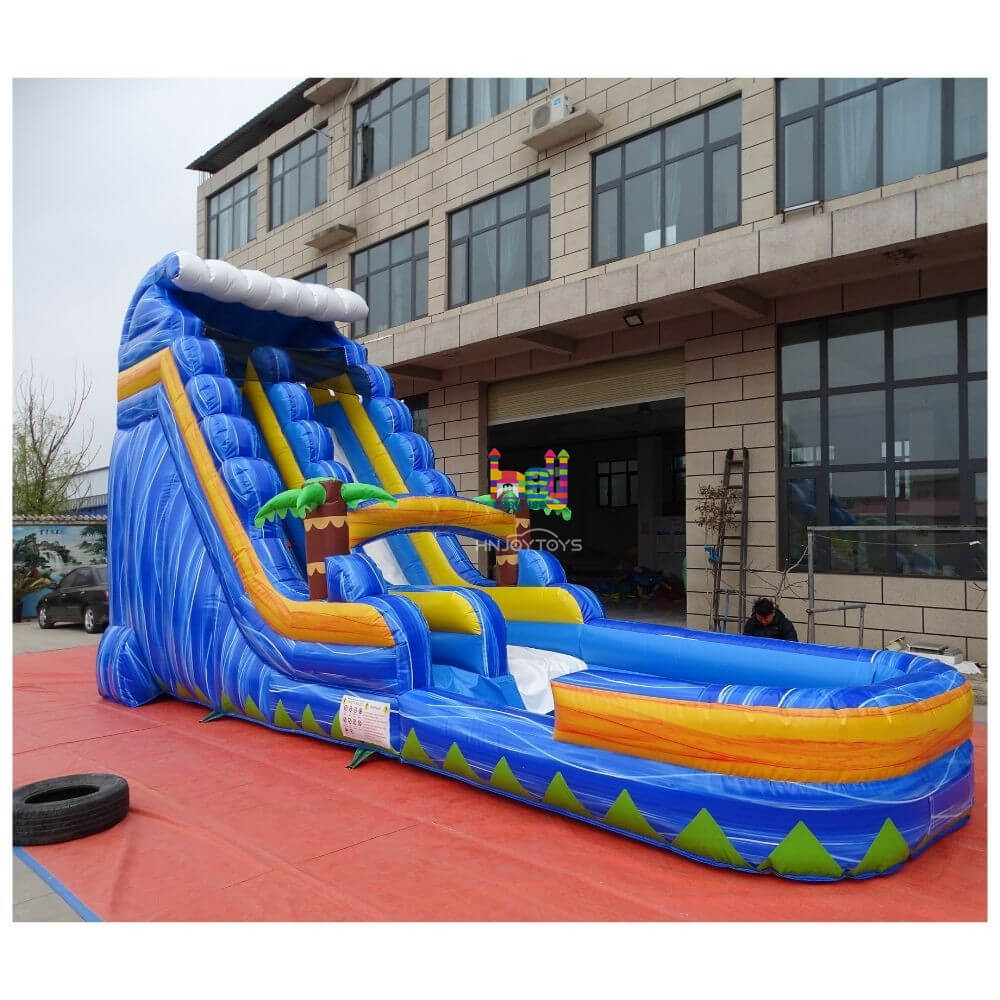 summer water game marble blue inflatable water slide 