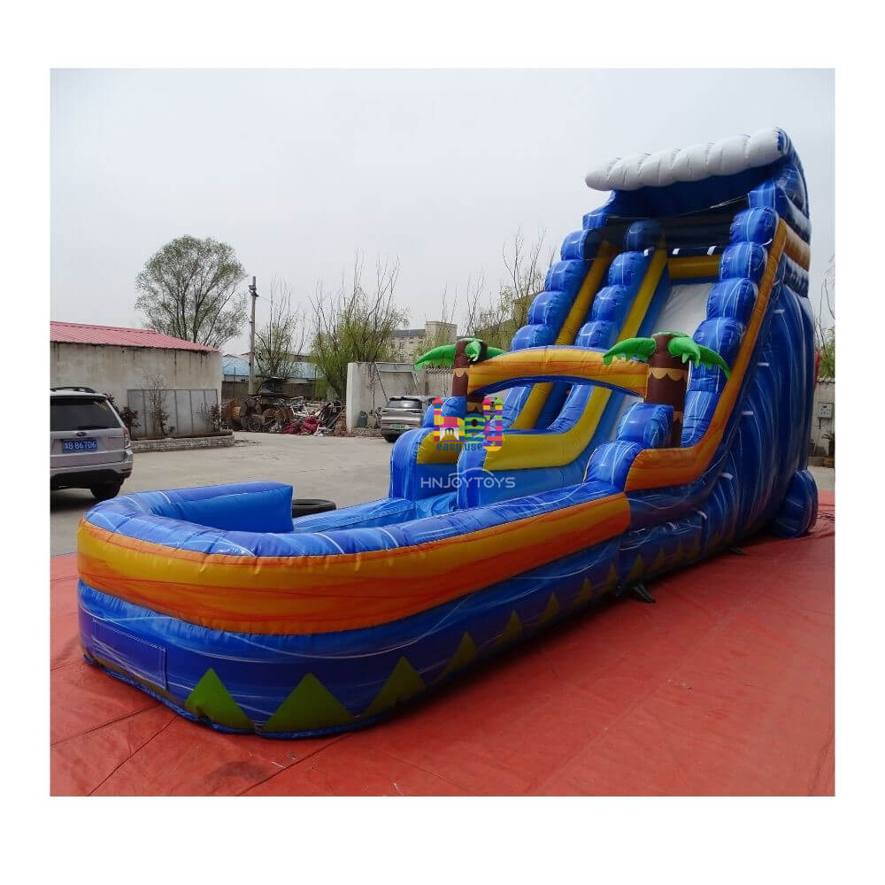 summer water game marble blue inflatable water slide 