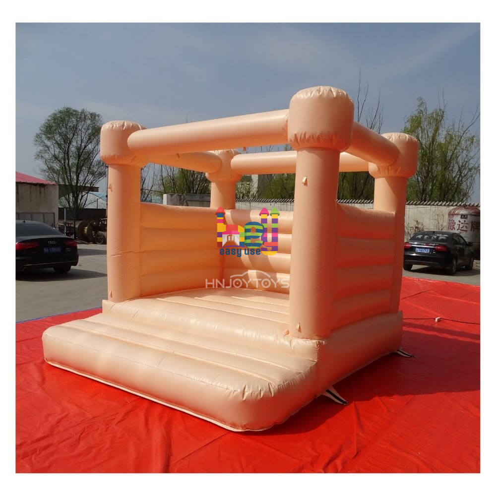 Pastel beige inflatable castle moonwalk for kids party 