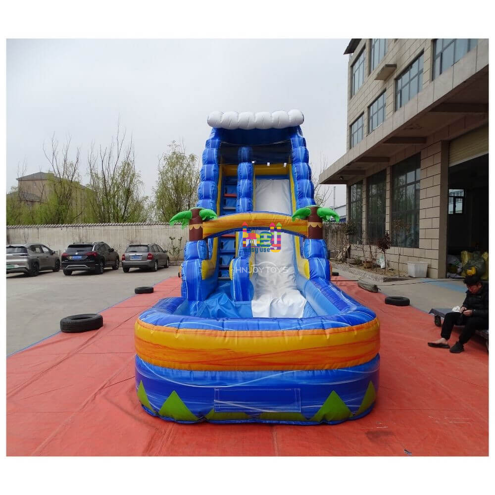 summer water game marble blue inflatable water slide 