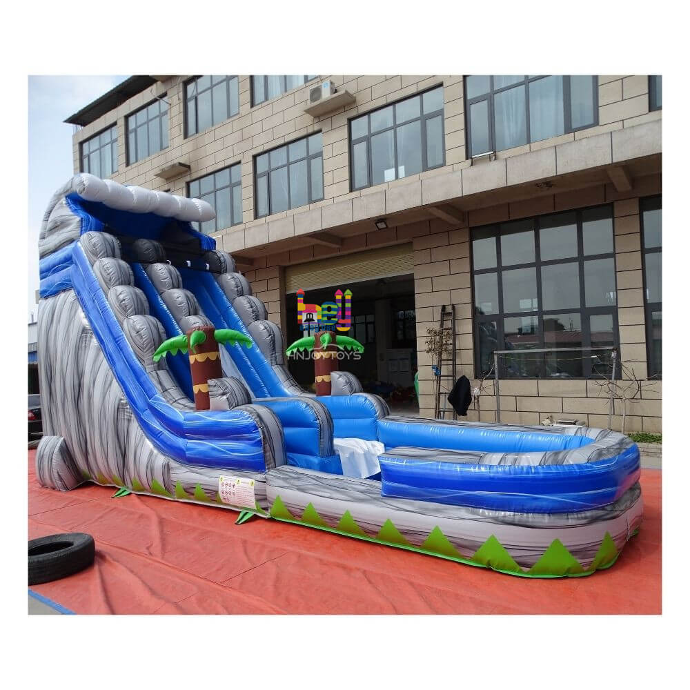 huge size marble gray inflatable water slide 