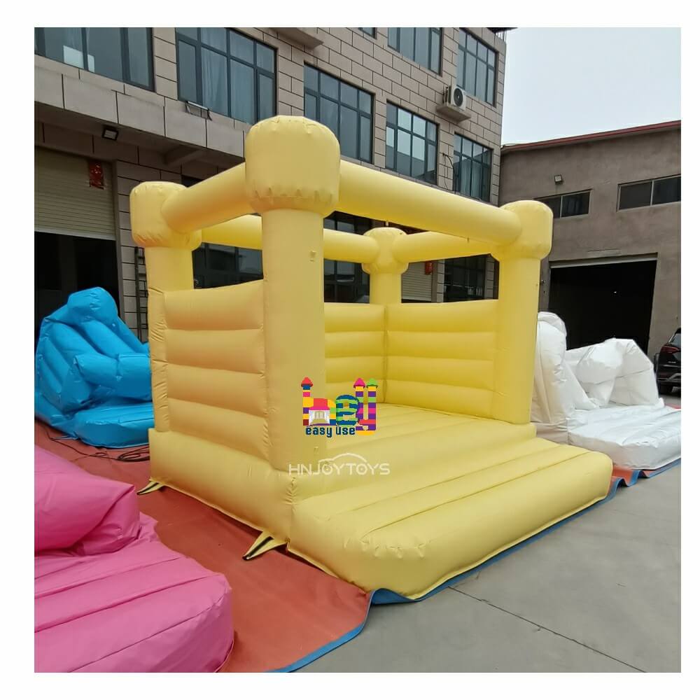 Pastel Light Yellow Inflatable Bouncer Jumping 