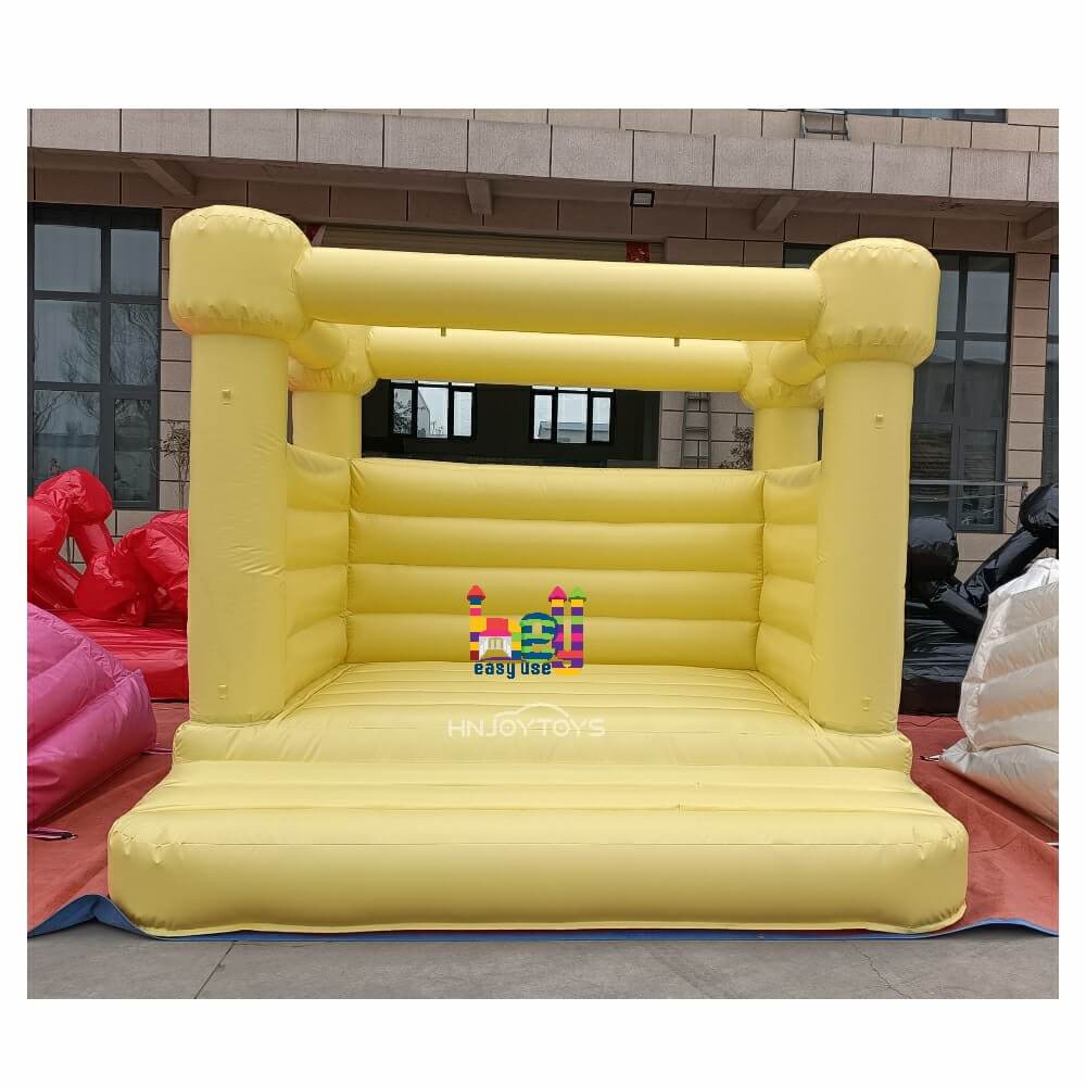 Pastel Light Yellow Inflatable Bouncer Jumping 