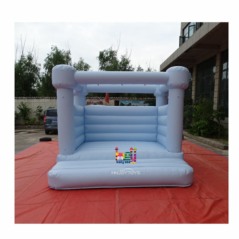 Pastel Color Light Blue Bouncy House Inflatable Toddler Castle