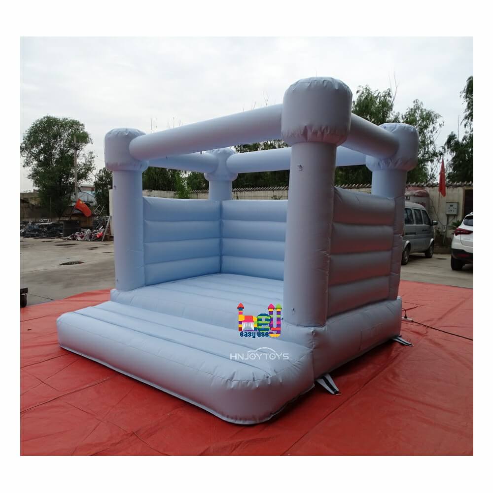 Pastel Color Light Blue Bouncy House Inflatable Toddler Castle