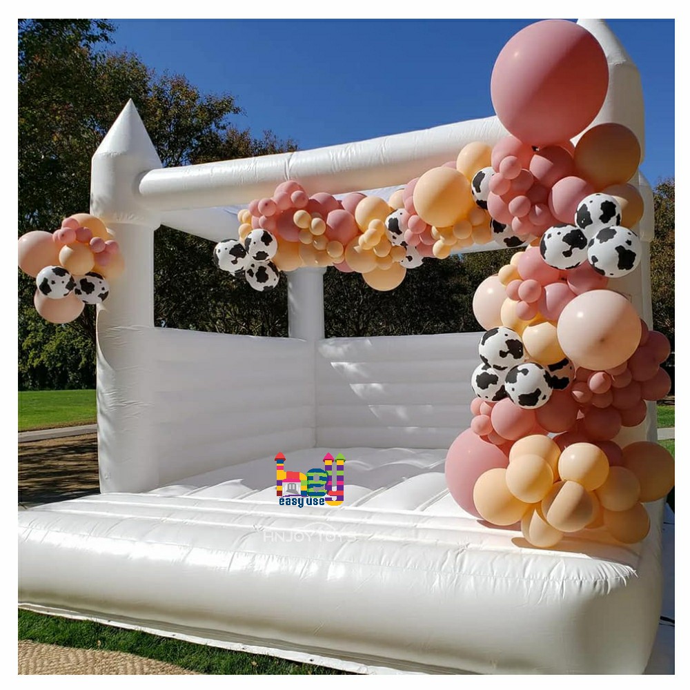 Inflatable All White Wedding Bounce House Castle Commercial Jumping Jumper Outdoor 