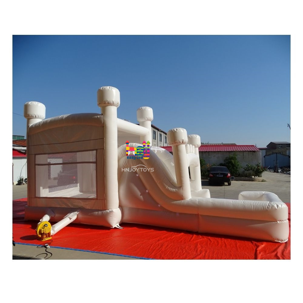 White Inflatable Combo Bounce And Slide High Quality