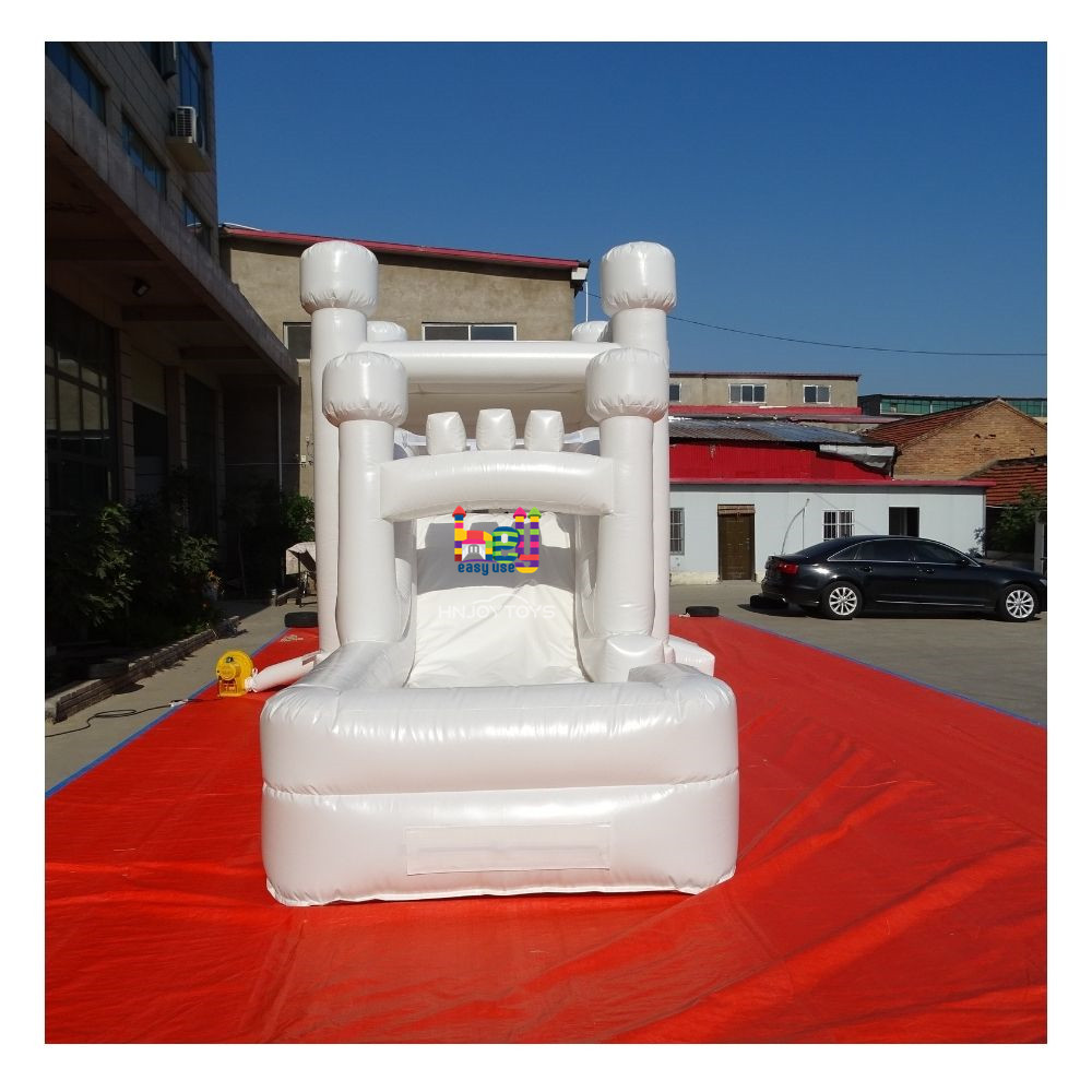 White Inflatable Combo Bounce And Slide High Quality