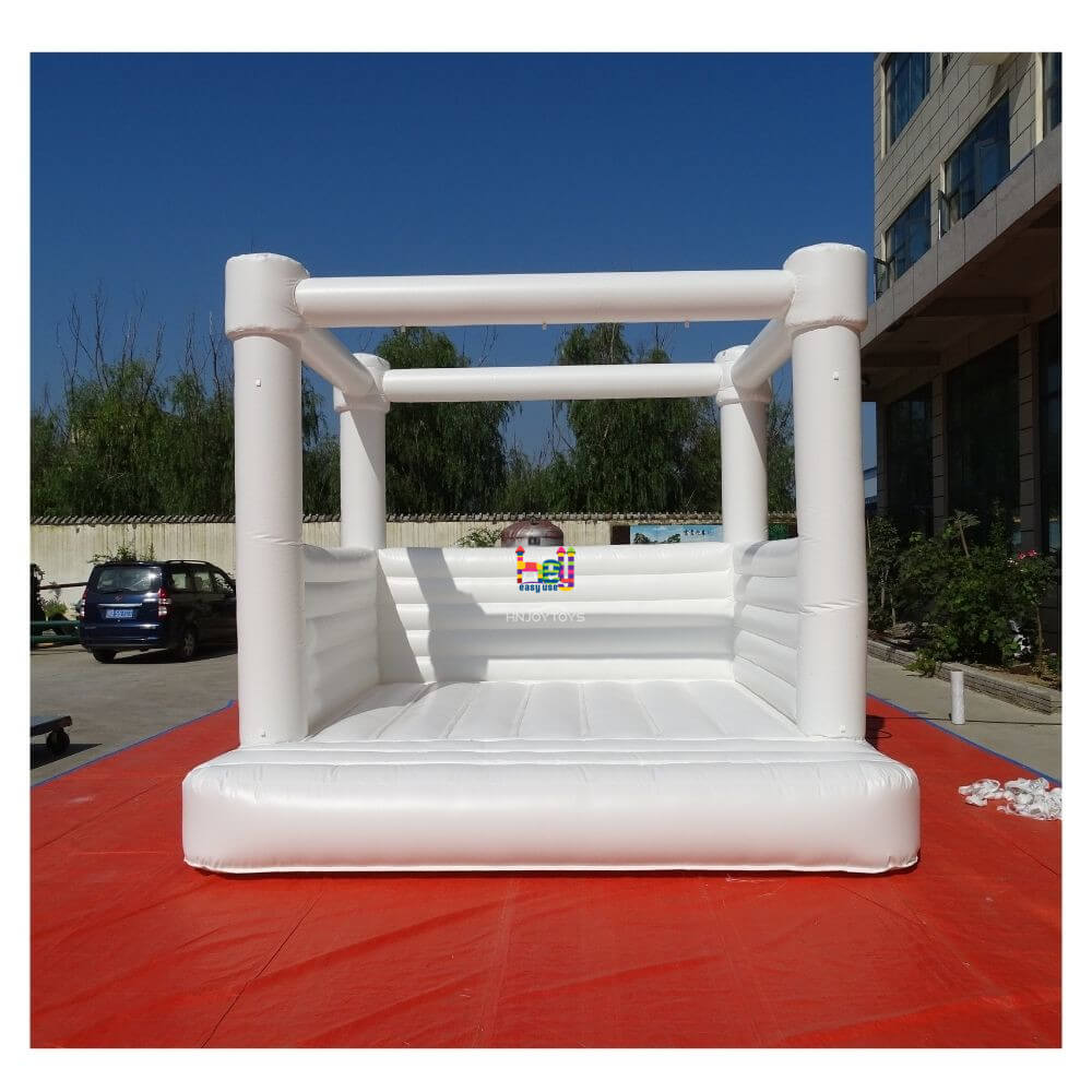 Inflatable White Bounce House Castle - Inflatable Jumper Bounce House with Air Blower Wedding Bouncy Castle Jumping Bed for Weddings, Birthdays, Parties