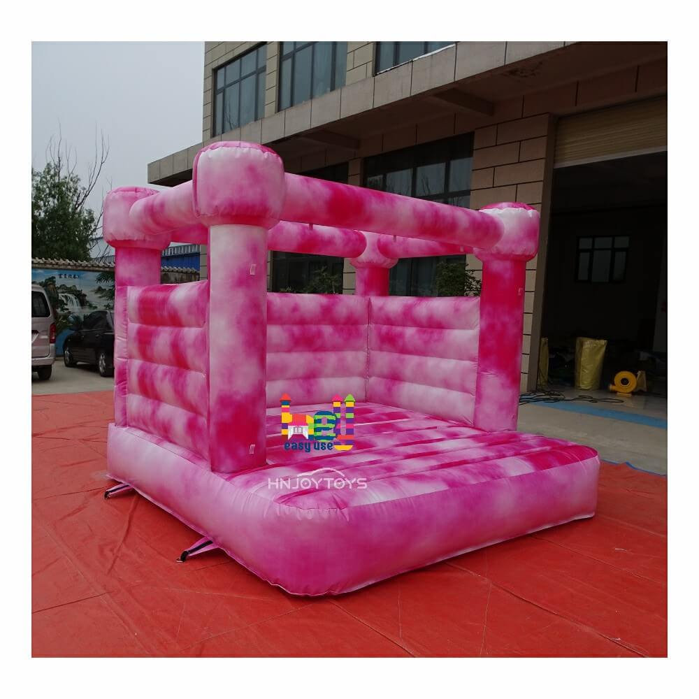 pastel pink bouncy castle inflatable mini bounce house for toddlers