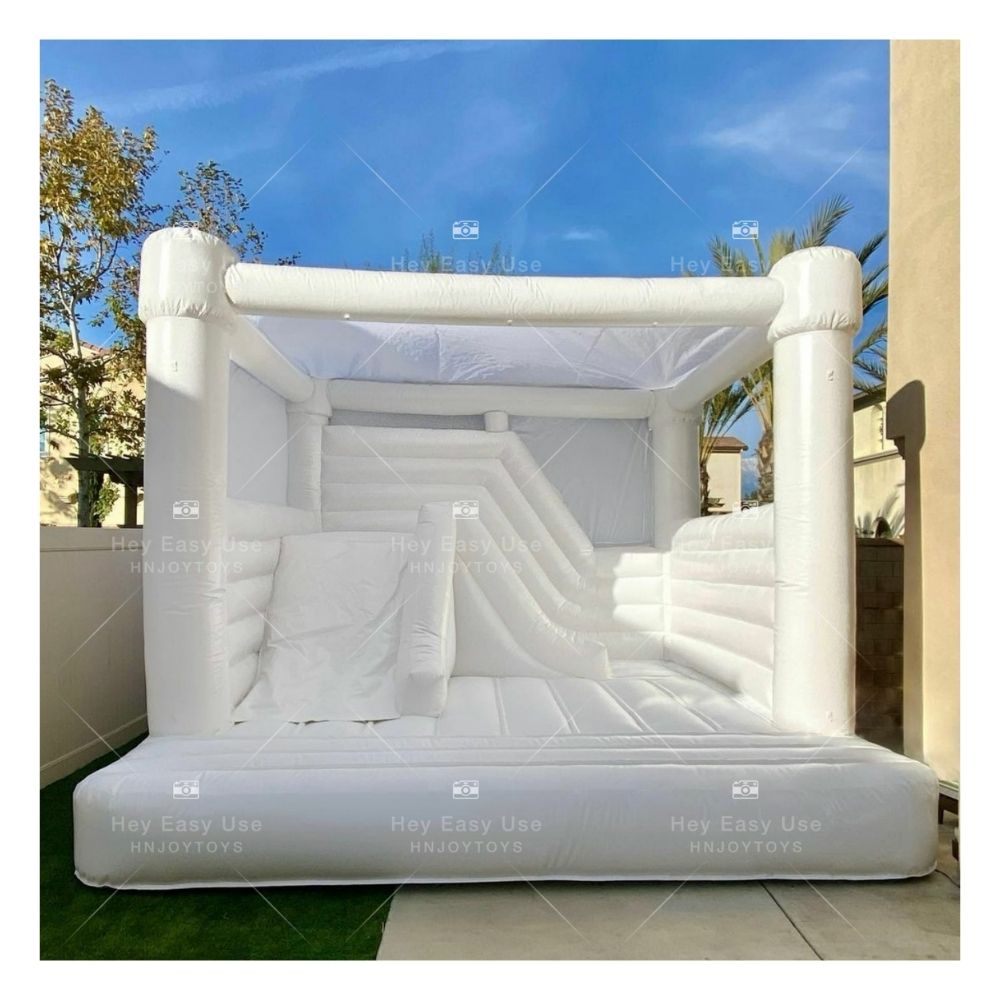 Factory supply inflatable wedding bouncer white bounce house party bouncy castle