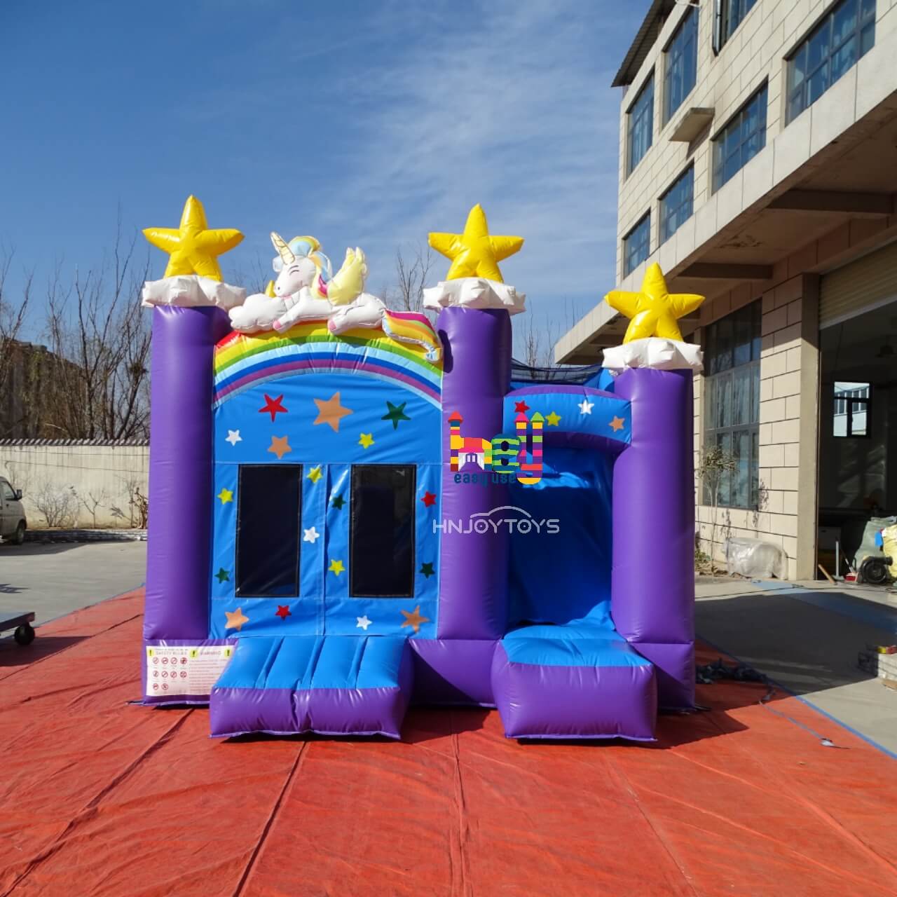 Purple Inflatable Bounce House and Slide Combo For Birthday Party