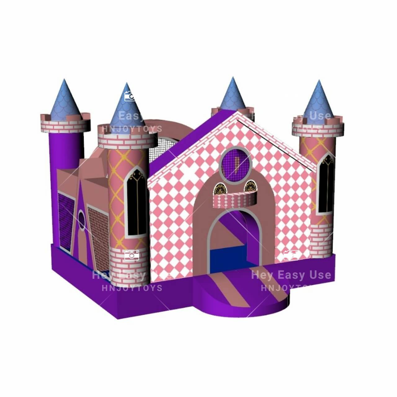 Mobile Inflatable Bounce House Castle Slide Combo For Kids