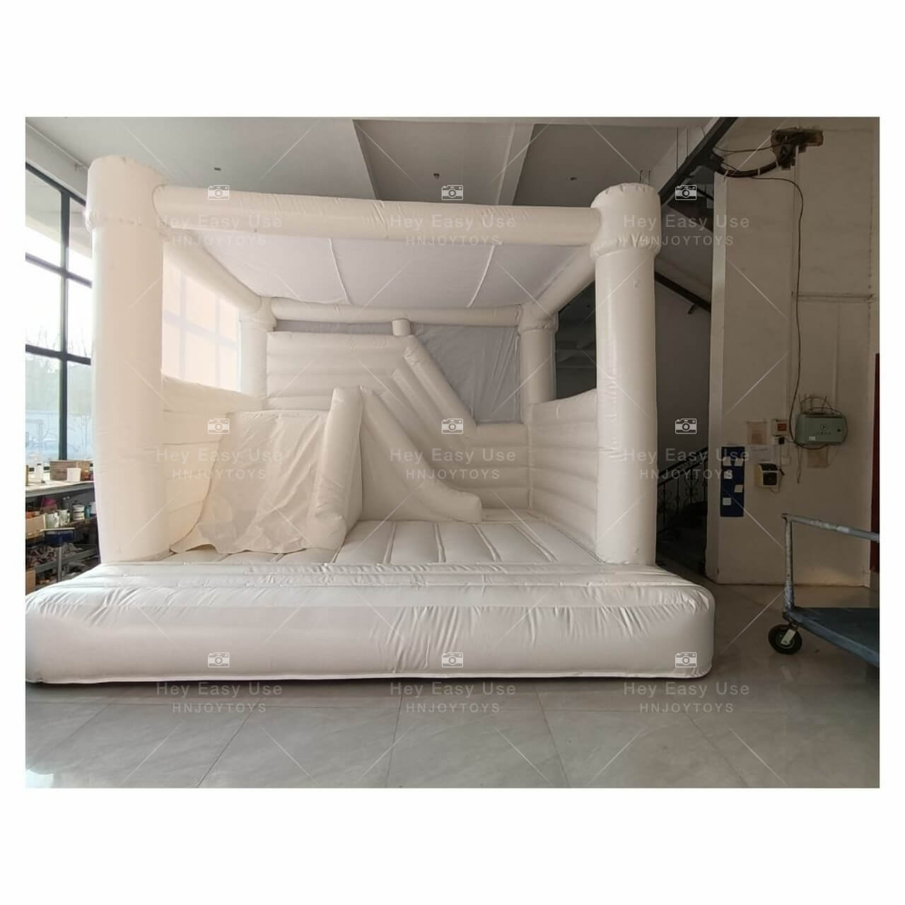 White Jumpy House With Slide Combo