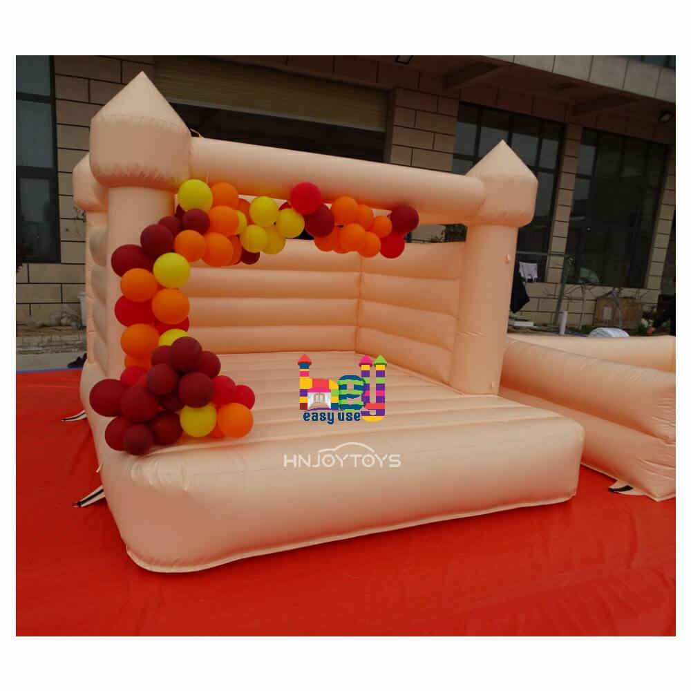 Pastel Beige Bounce House Castle