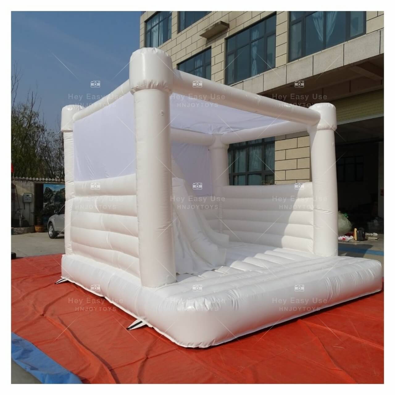 White Jumpy House With Slide Combo