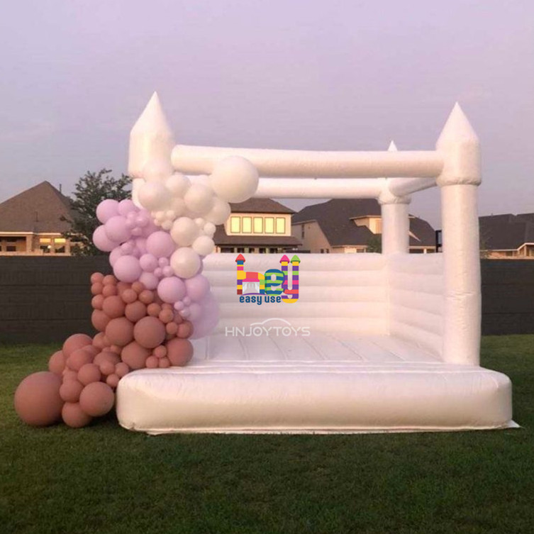 Inflatable white Jumper Bouncer Castle Jumping Bed Wedding Bouncy House