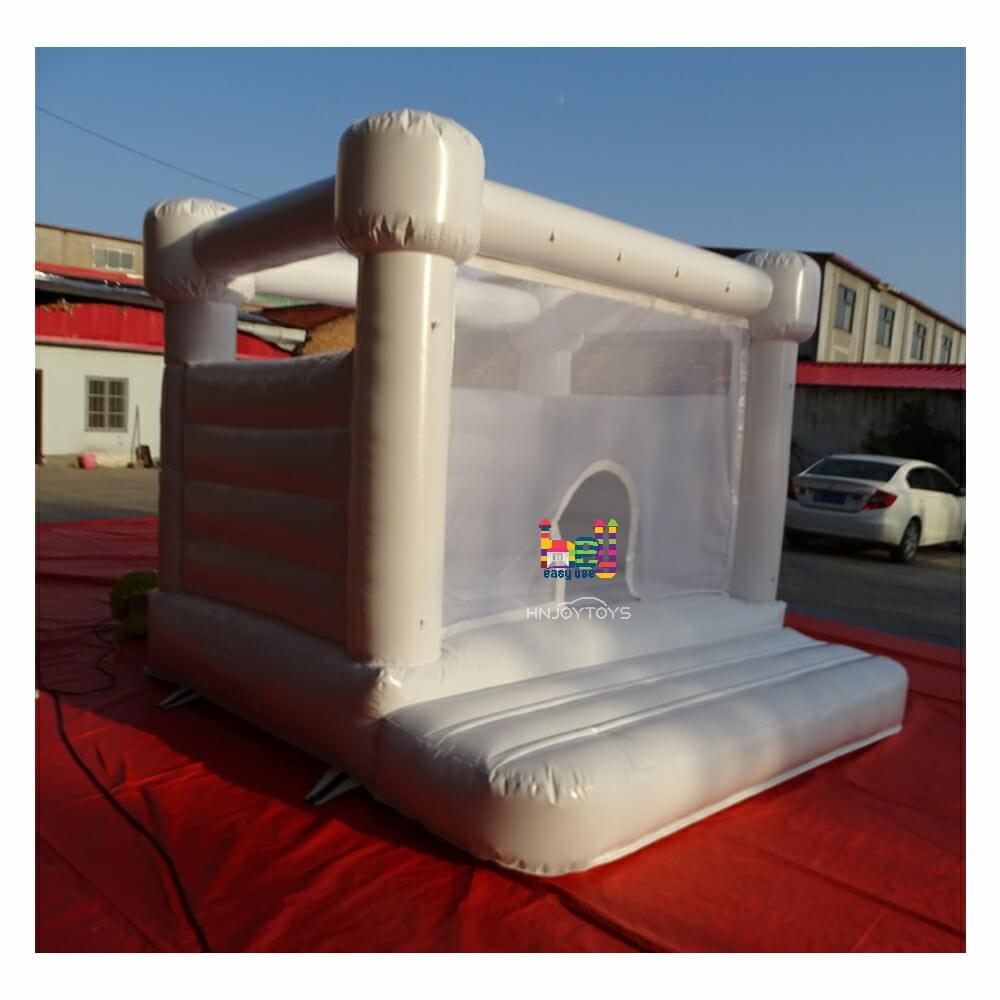 white bouncy castle wedding