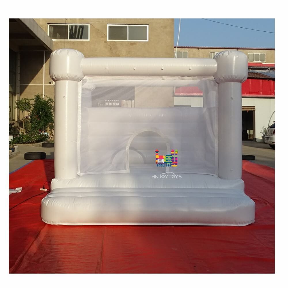 white bouncy castle wedding