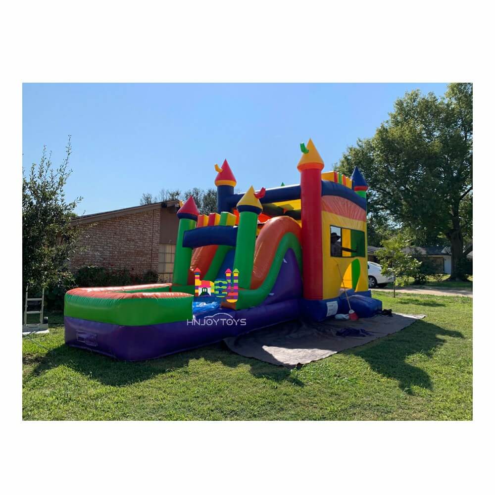 wet-dry bounce house water slide combo