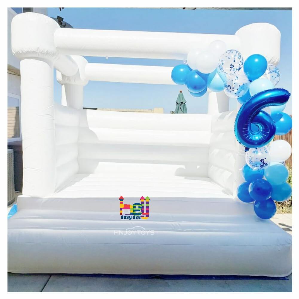 white wedding bounce house for party rentals