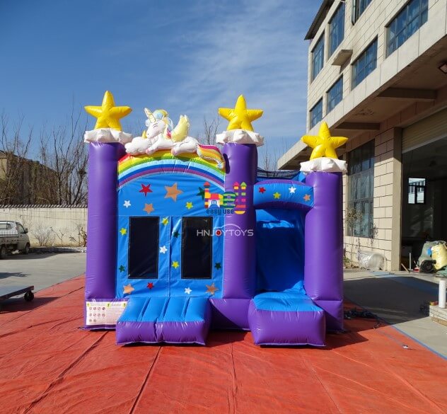 colorful 5 in 1 combo bounce house on sale