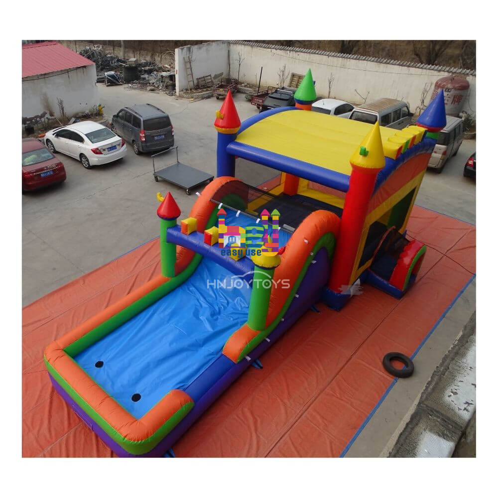 commercila grade inflatable PVC tropical bounce house slide combo