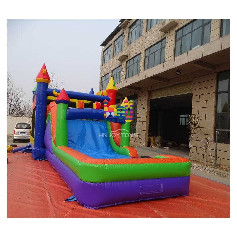 commercila grade inflatable PVC tropical bounce house slide combo