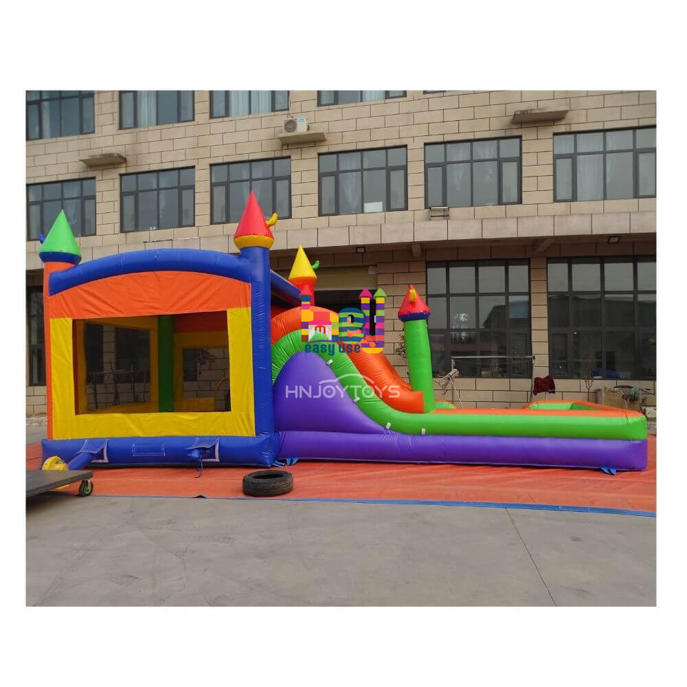 commercila grade inflatable PVC tropical bounce house slide combo