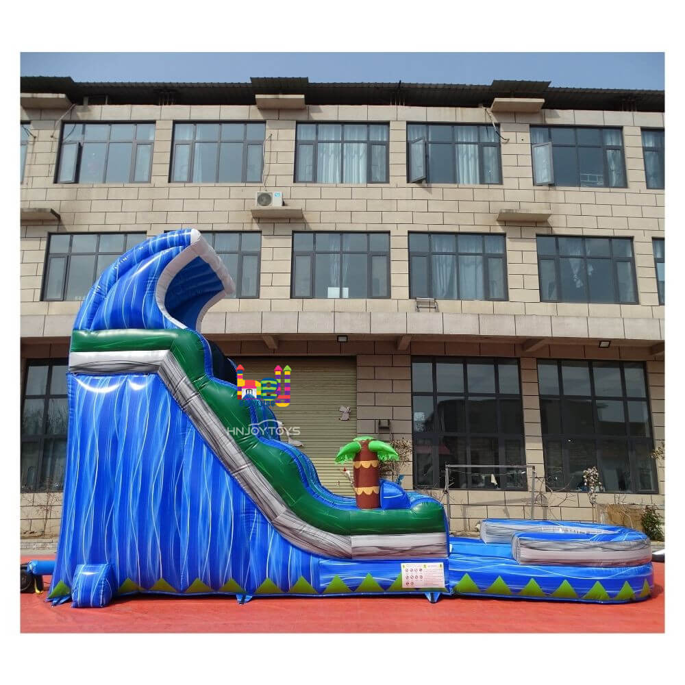 new style blue wave inflatable water slide