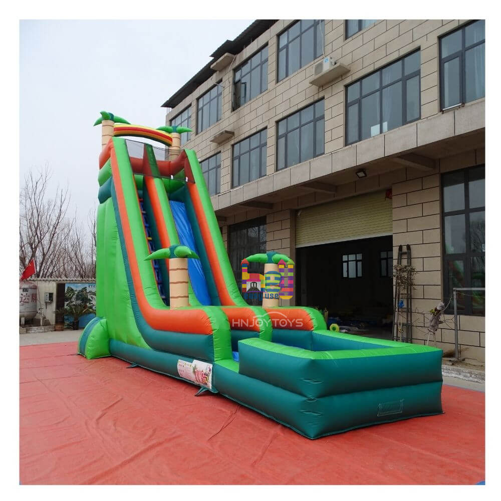 party rental inflatable castle with pool and slide