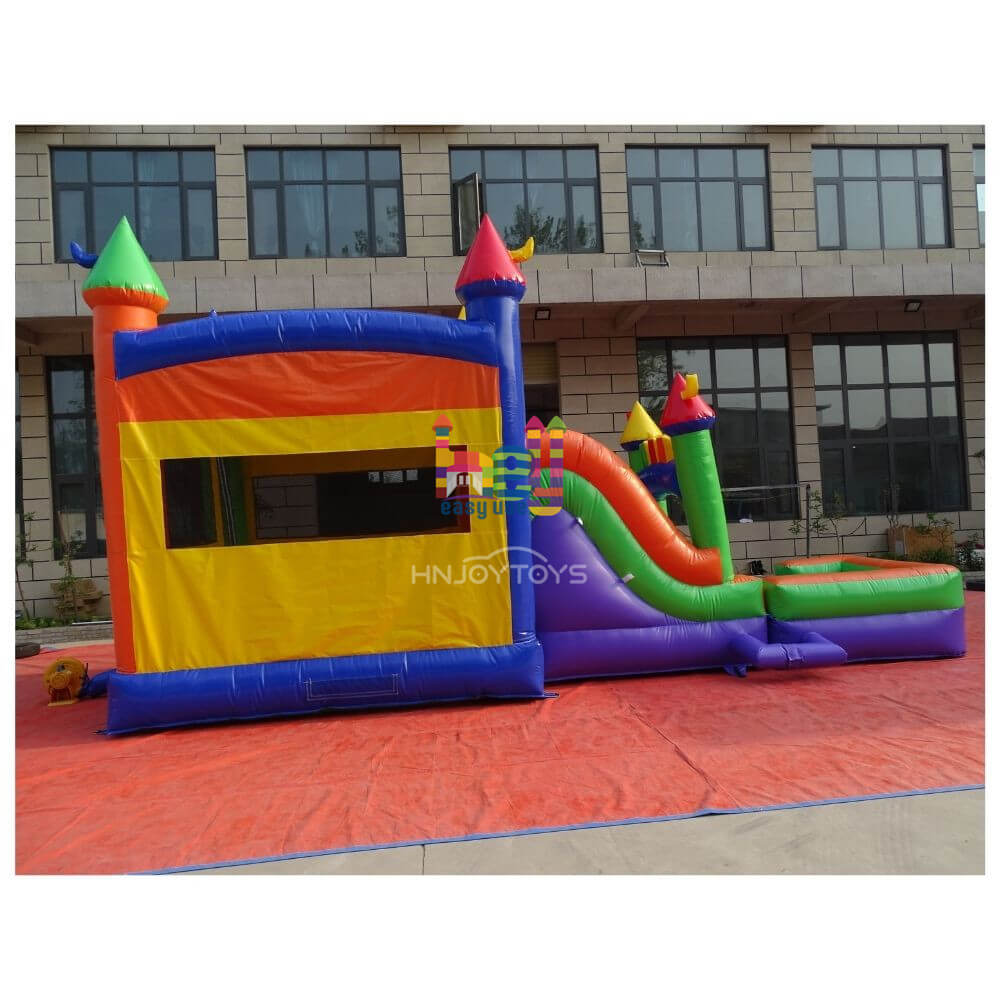 popular rainbow inflatable slide combo