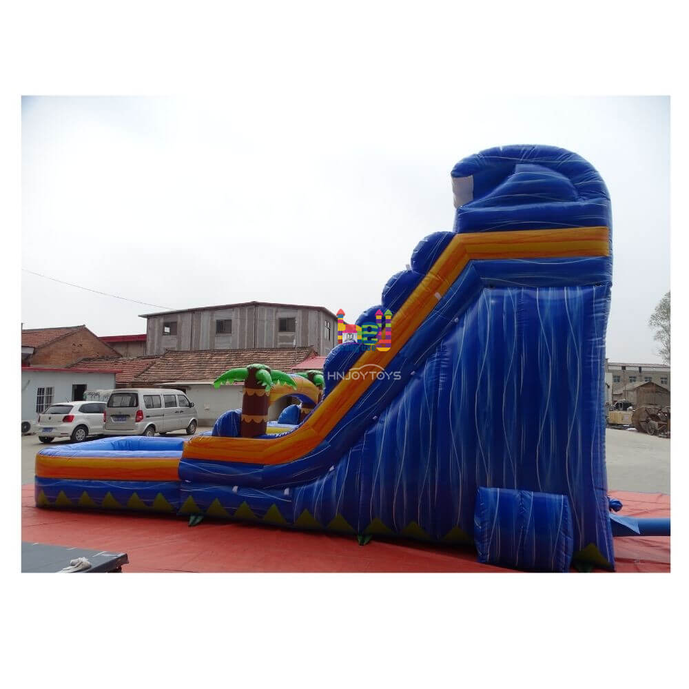 outdoor blue inflatable waterslides