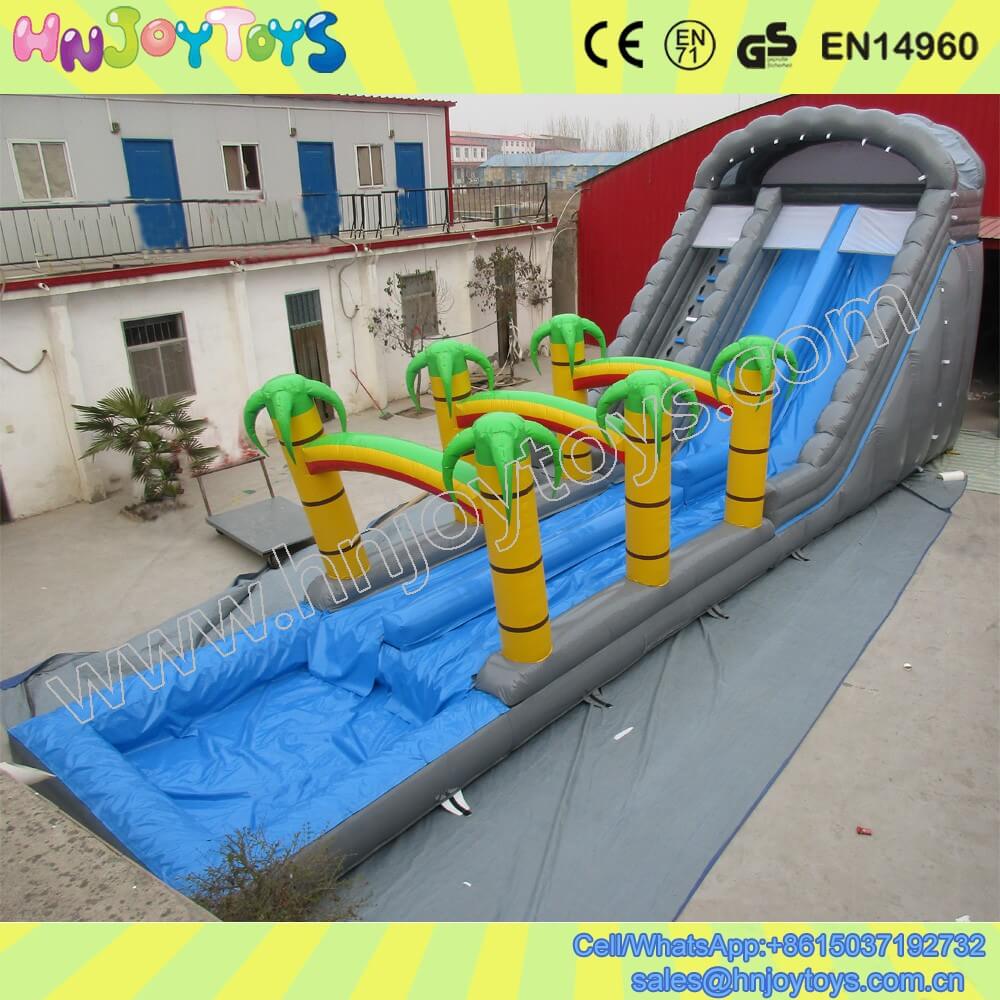 colorful inflatable slide palm tree