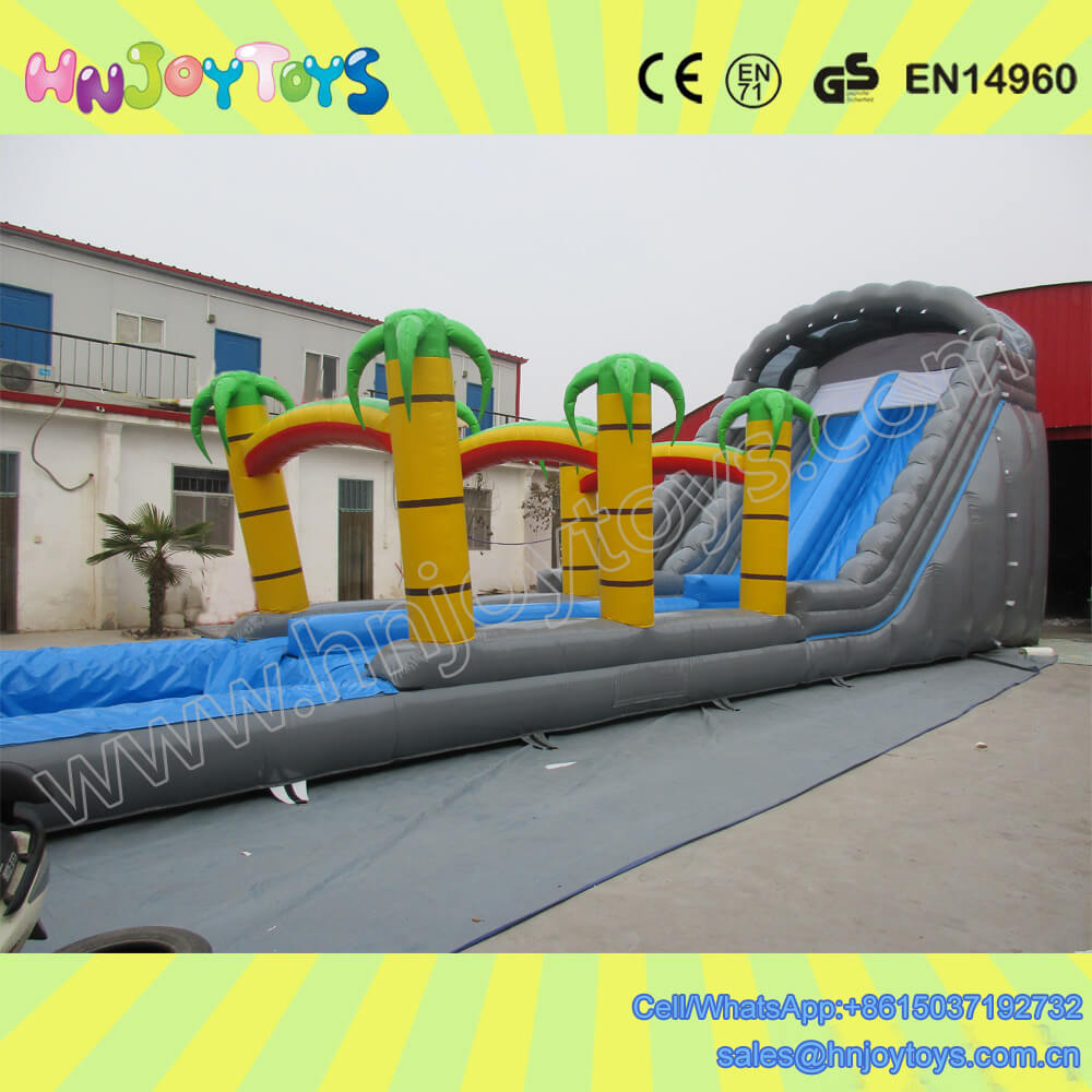 colorful inflatable slide palm tree