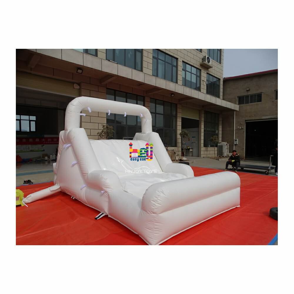 outdoor white slide inflatable bounce house