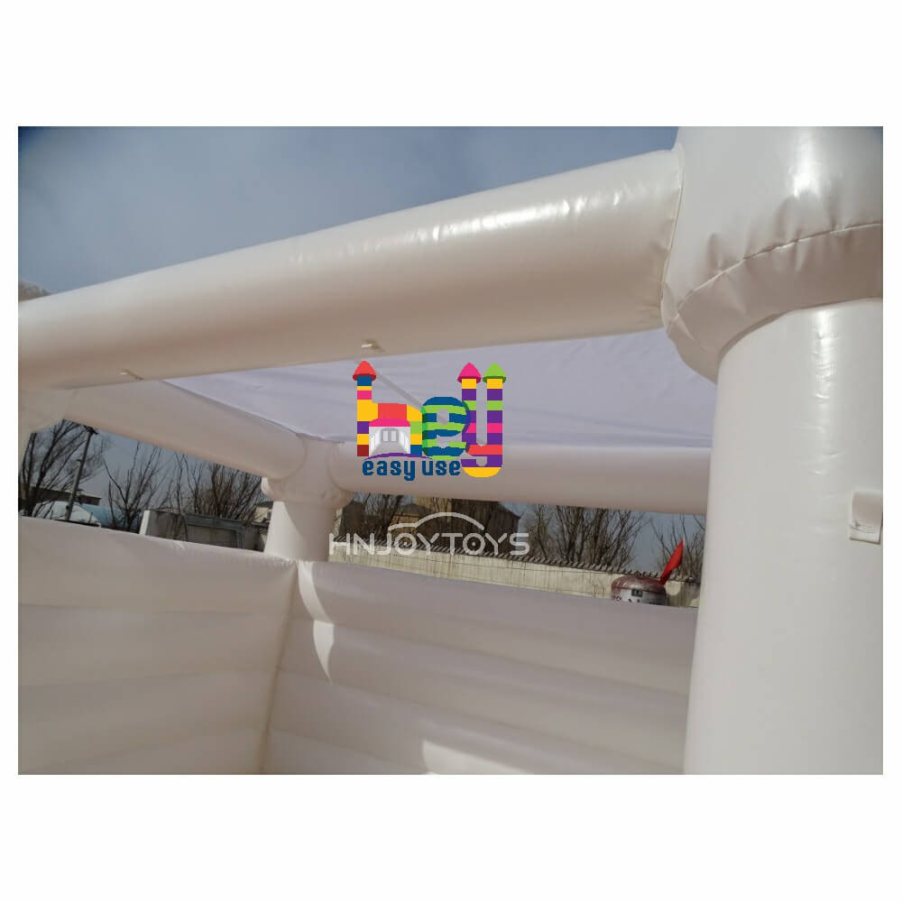 outdoor inflatable white bounce with ball pit and slide